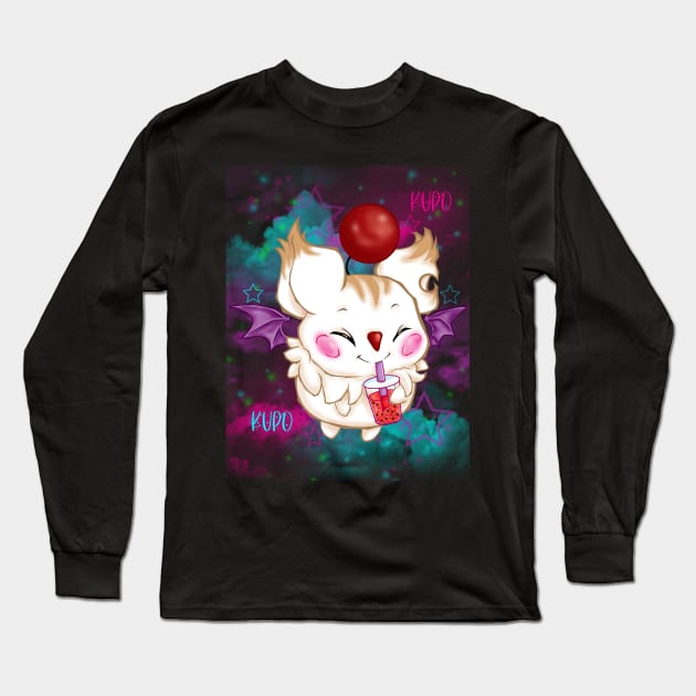 Moogle - Bubble Tea Long Sleeve T-Shirt by Artimas Studio